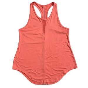 ZYIA Active Tank Top Women's Size L Orange Curved Hem Racerback Workout